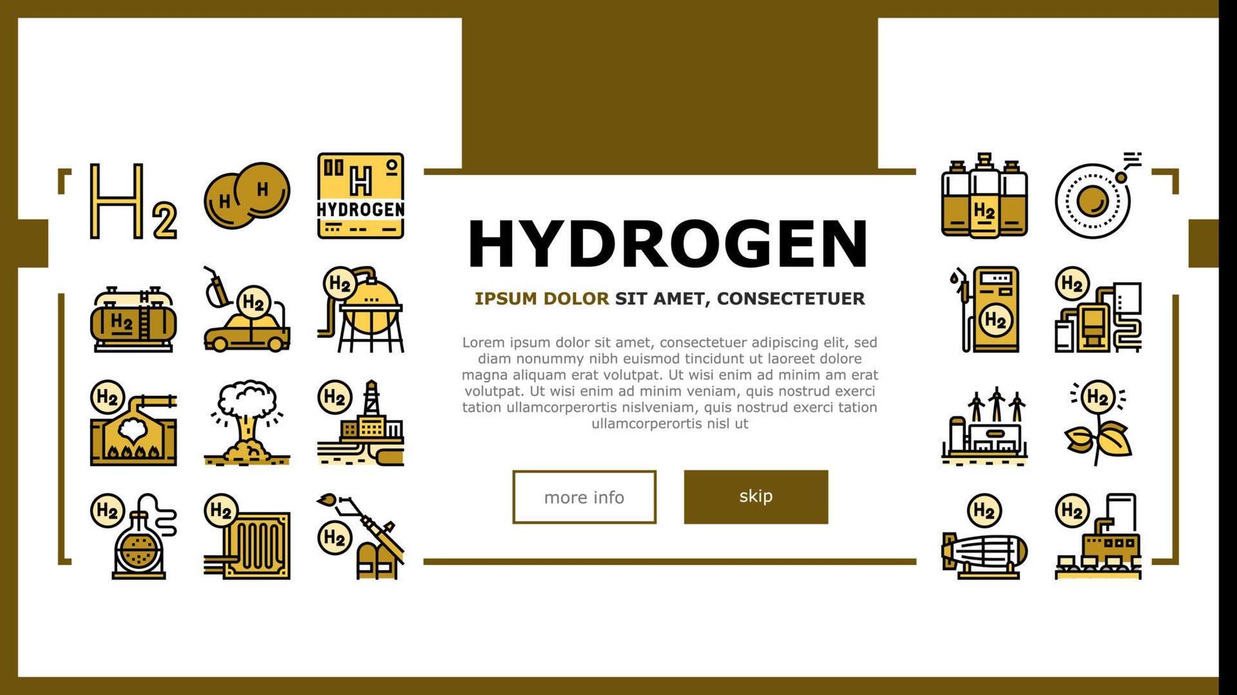 Hydrogen Industry Landing Header Vector