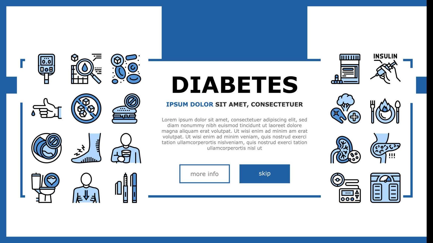 Diabetes Treatment Landing Header Vector