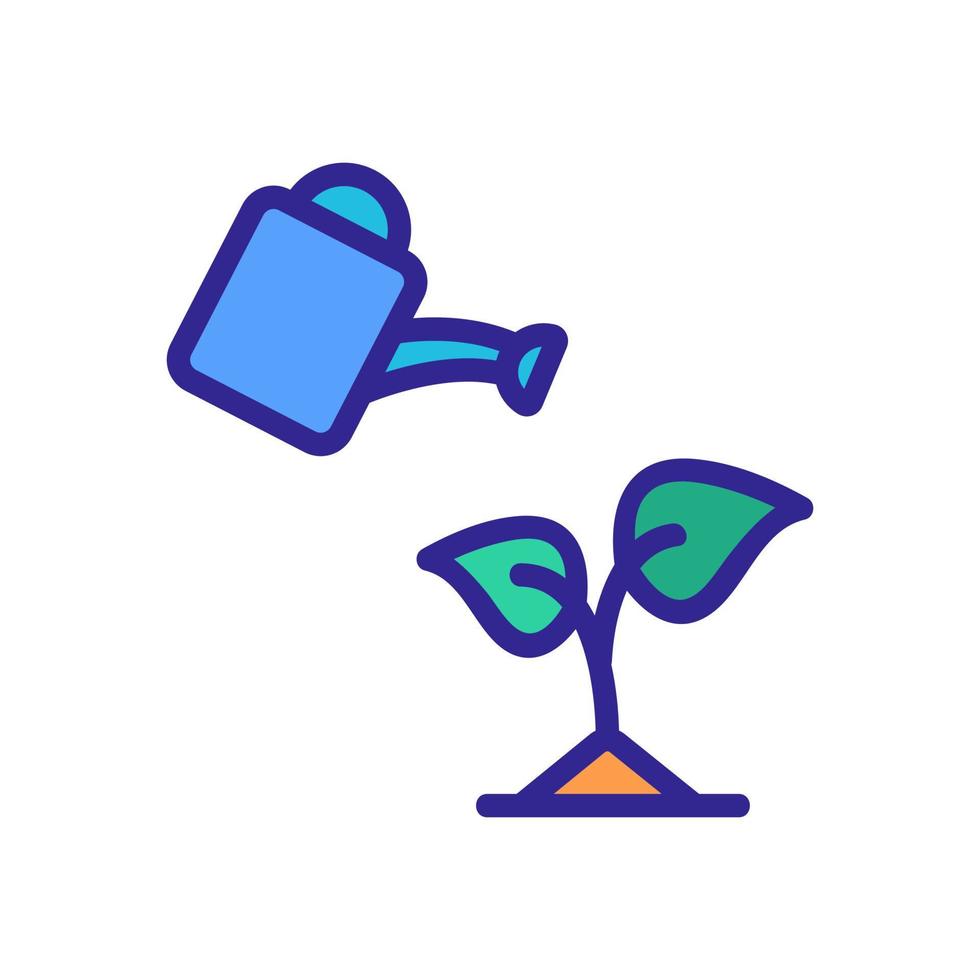 watering water can with plant icon vector outline illustration