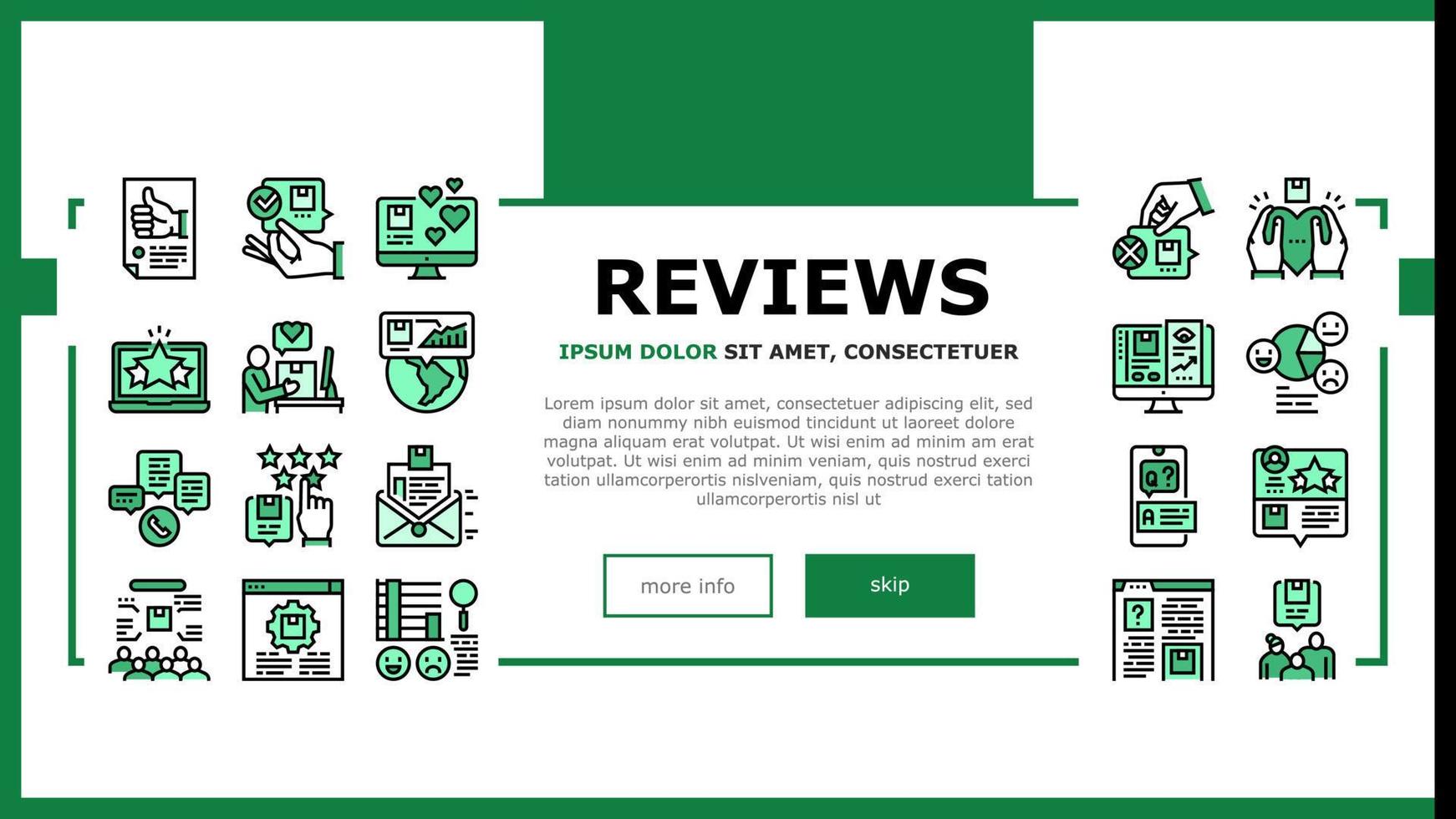 Reviews Of Customer Landing Header Vector