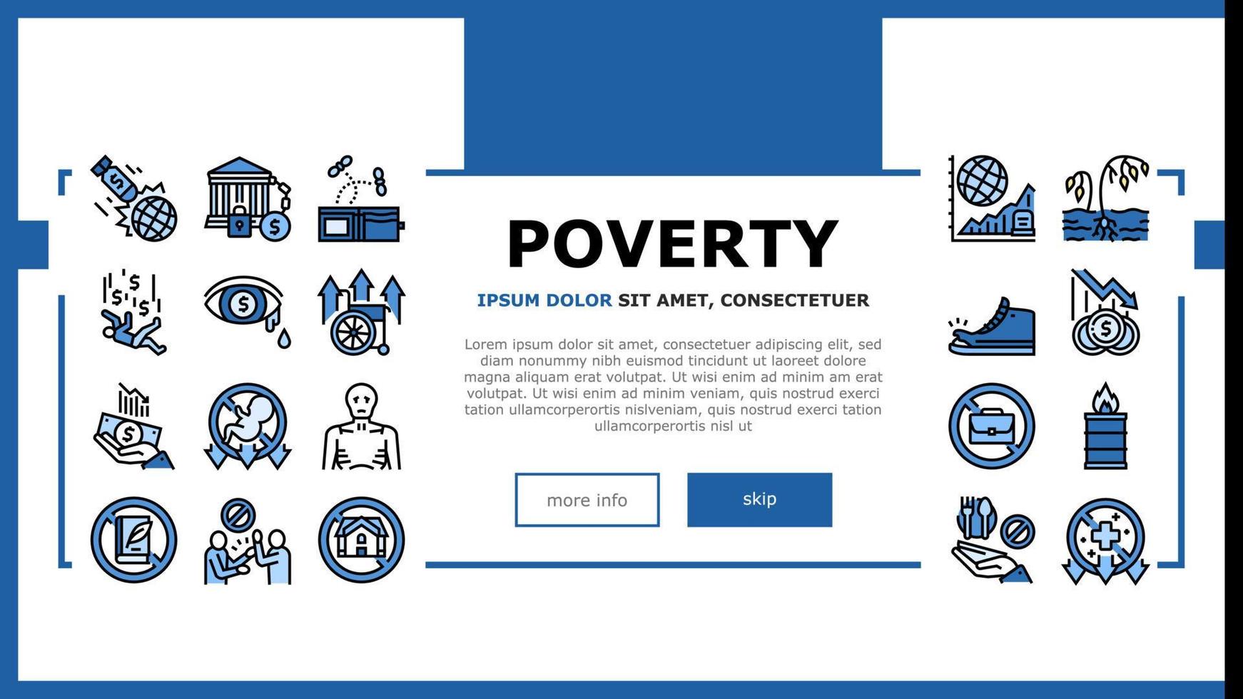 Poverty Destitution Landing Header Vector