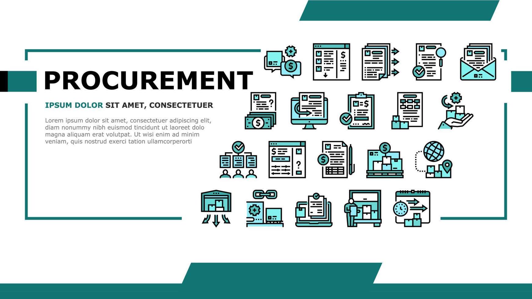 Procurement Process Landing Header Vector