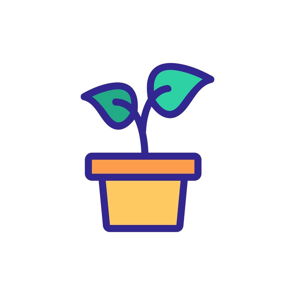 climbing plant in flower pot icon vector outline illustration