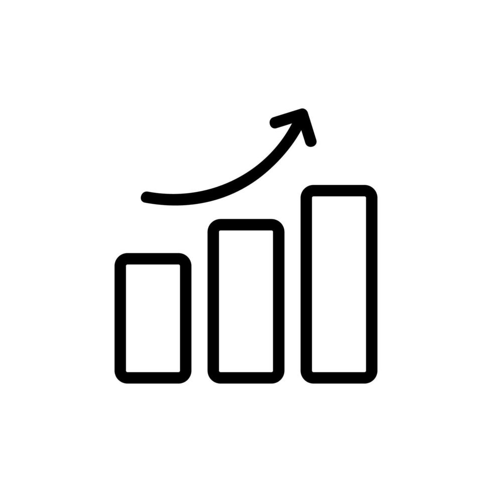 growth arrow chart icon vector outline illustration