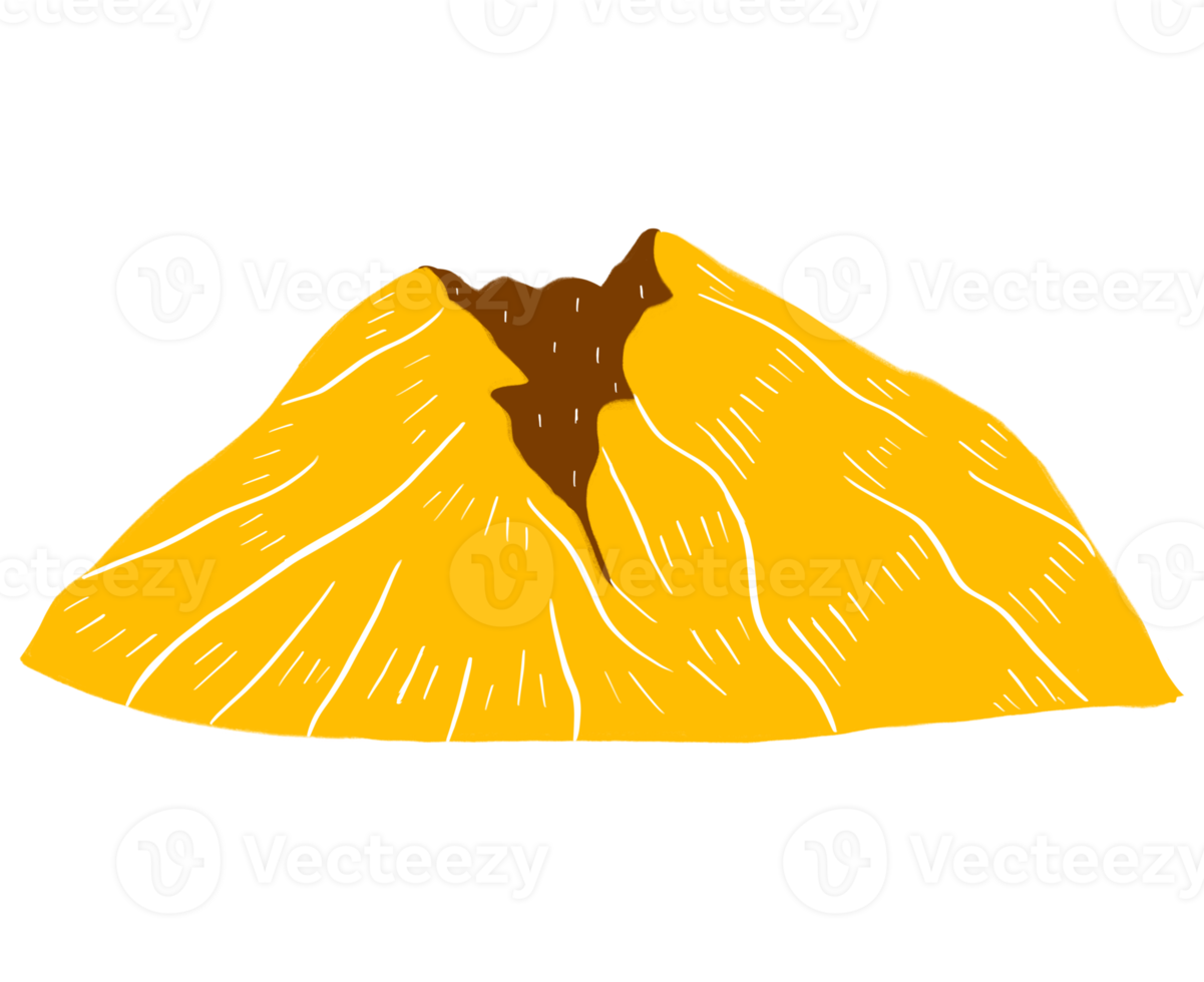 ilustración de elemento gráfico de montaña merapi png