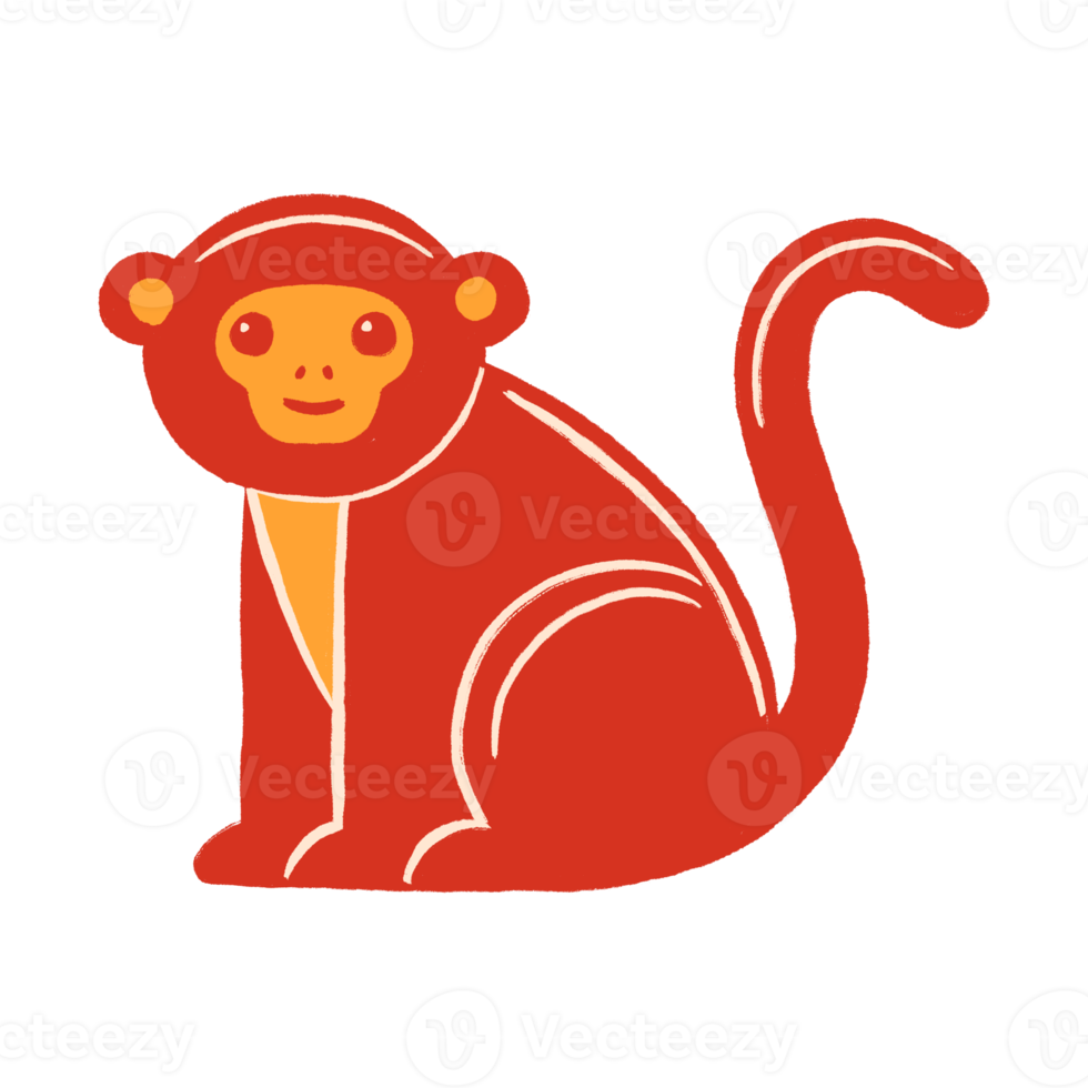 Monkey Forest Ubud Bali Graphic Element Illustration png