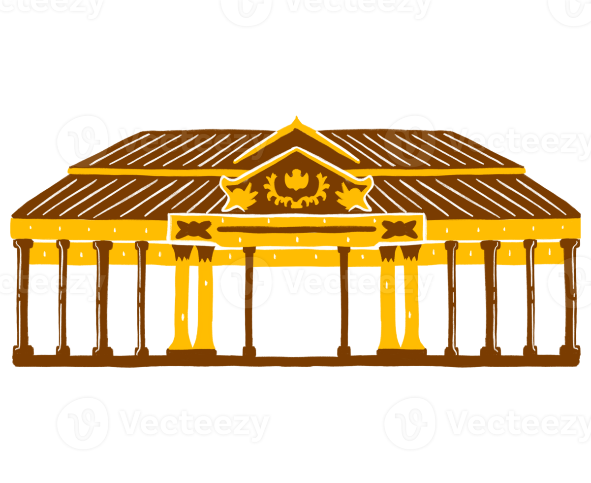 keraton yogyakarta en estilo de diseño plano png