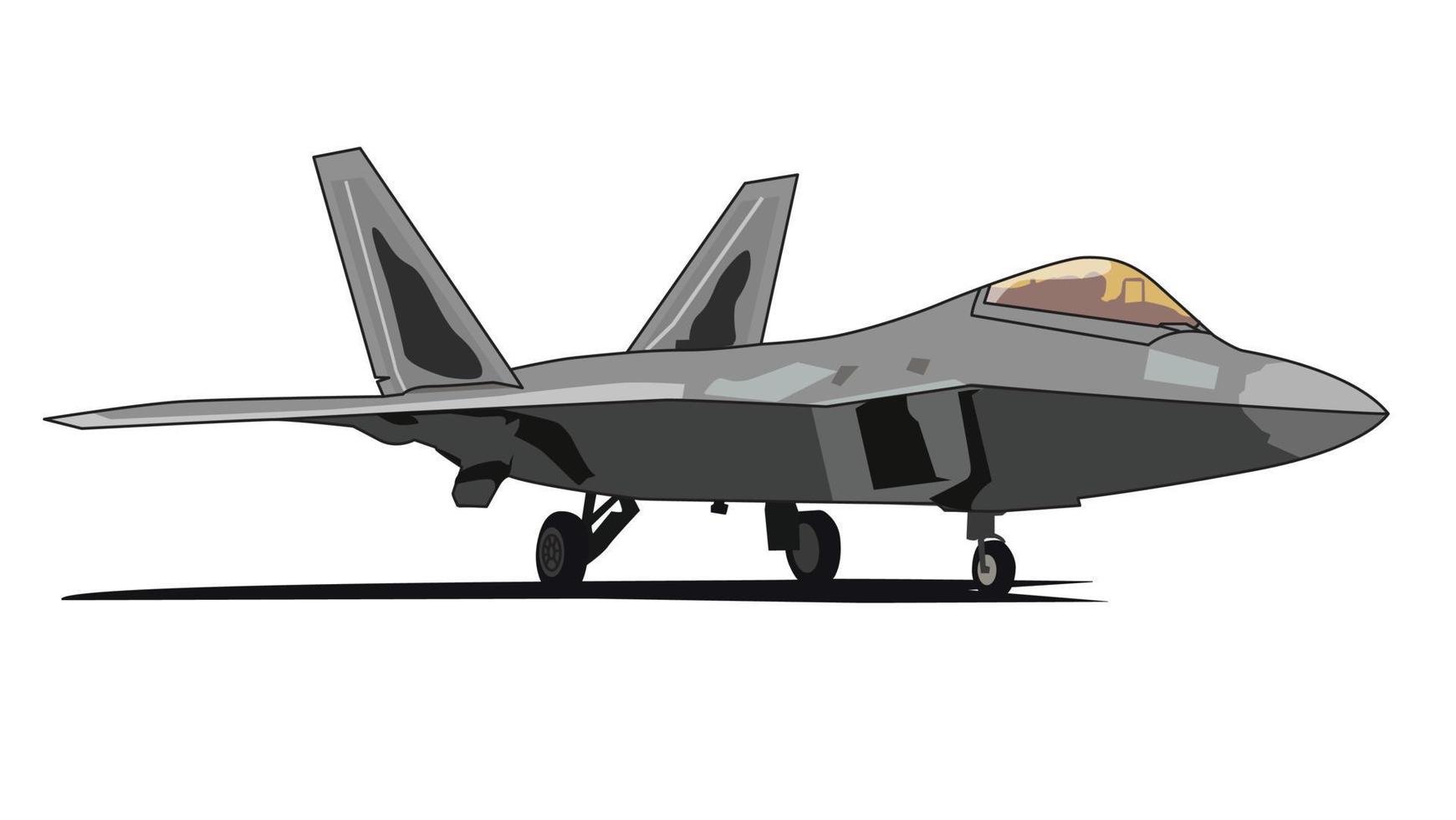 F22 raptor jet fighter landing gear illustration vector design