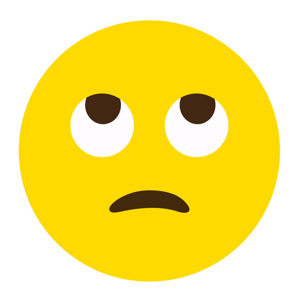 Dissatisfied look-up face emoji PNG file