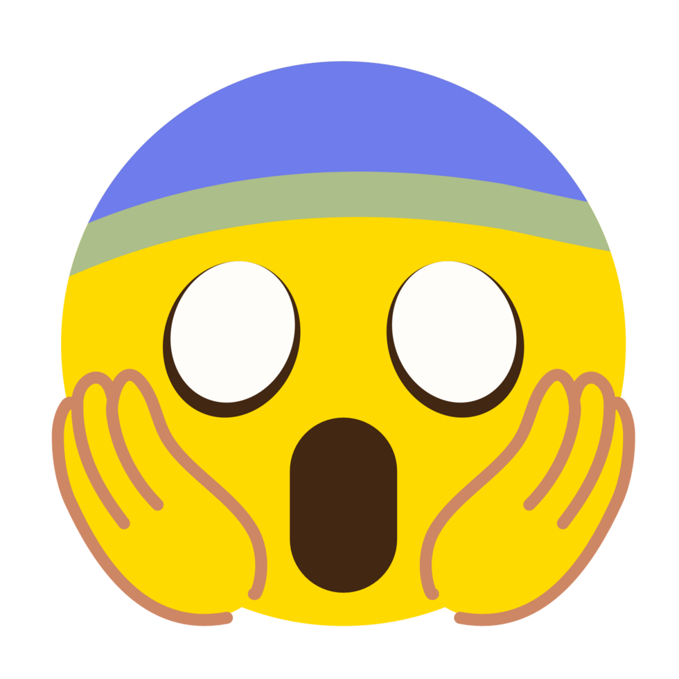 Frightened face emoji PNG file