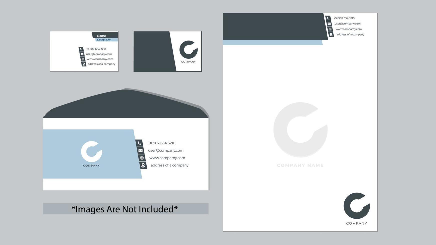 Corporate stationary design template, corporate business card letterhead and envelope template. vector