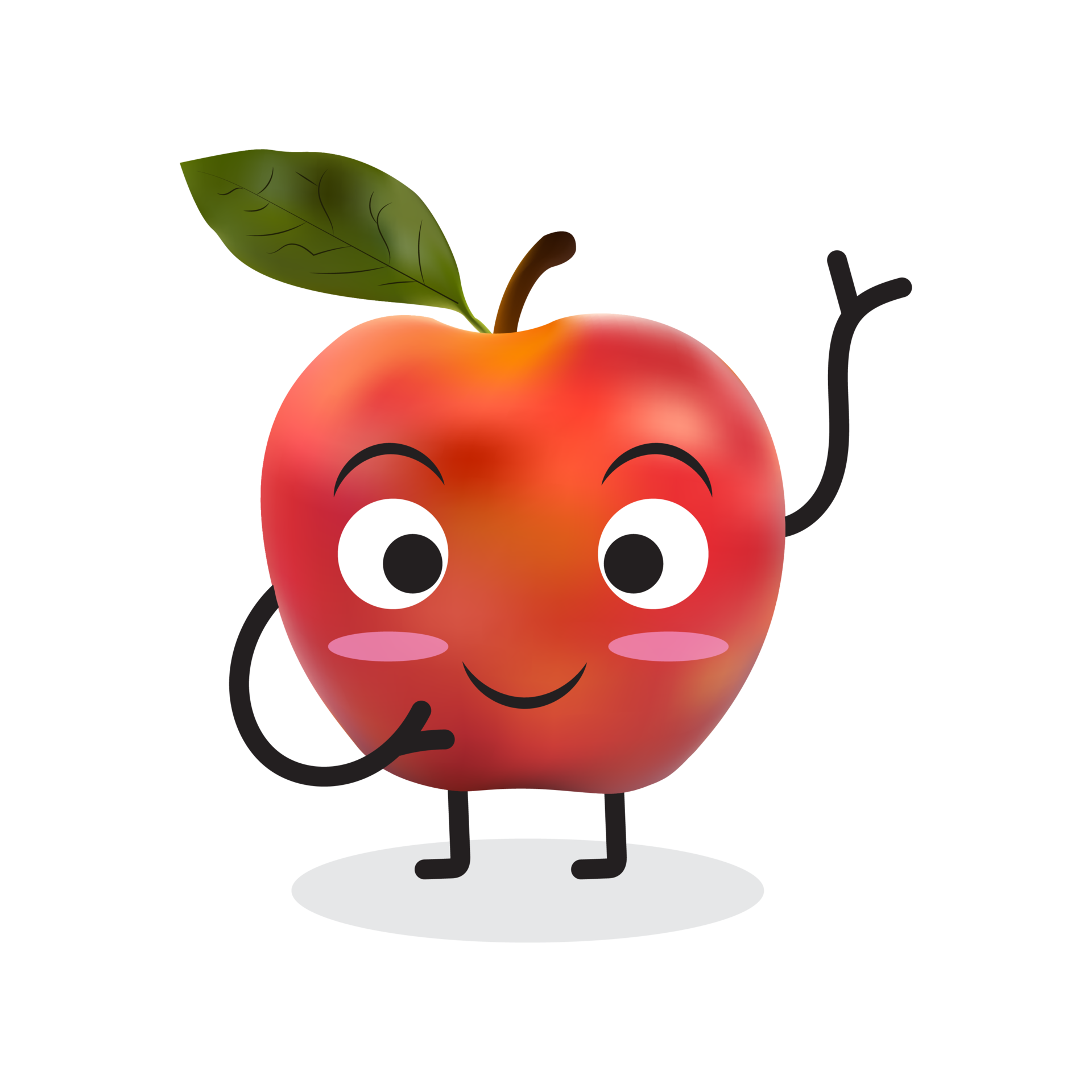 Apple Cartoon Character. 9932009 PNG