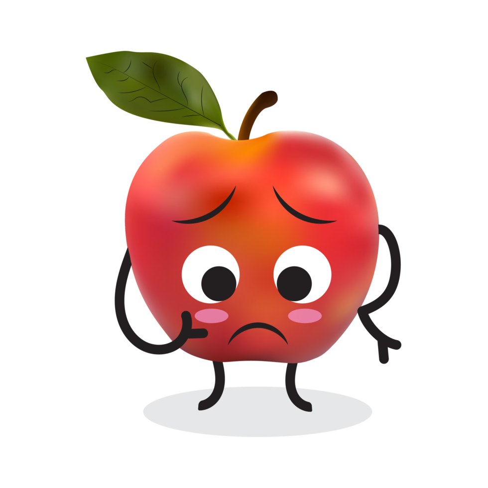 personaje de dibujos animados de manzana. png