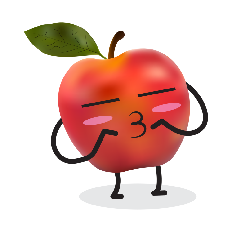 personaje de dibujos animados de manzana. png