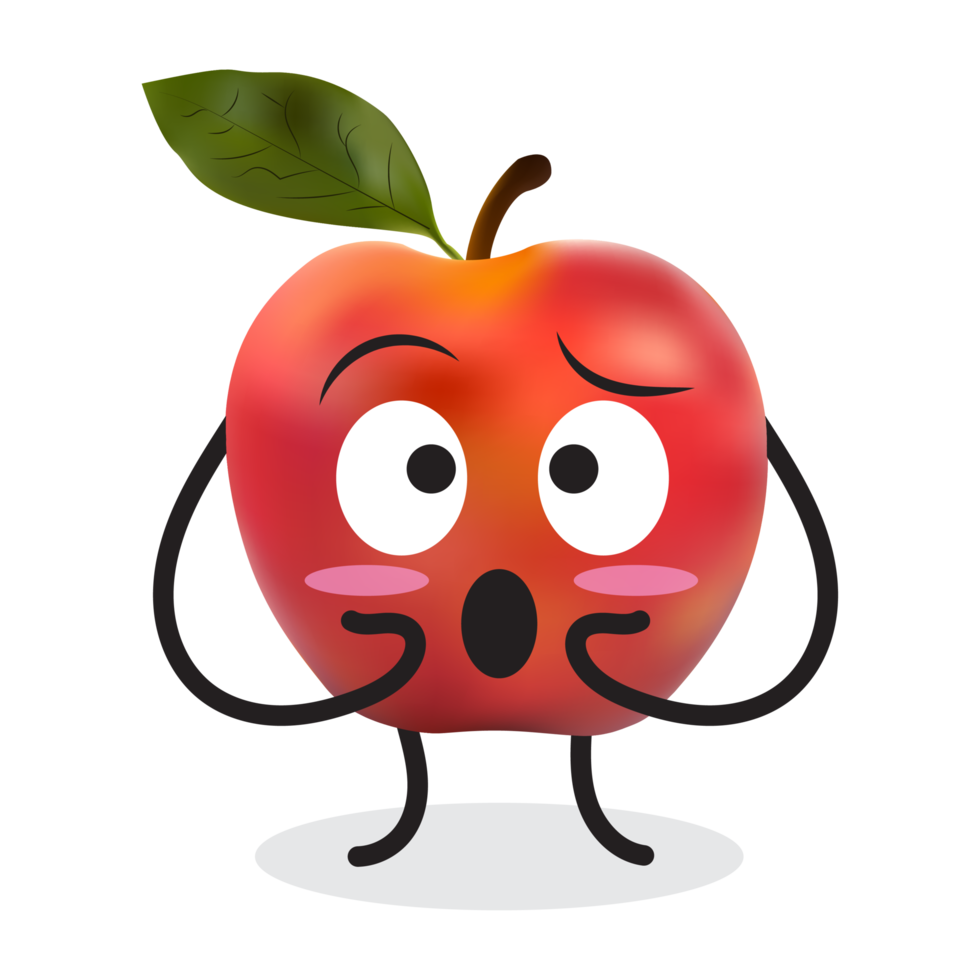 personaje de dibujos animados de manzana. png