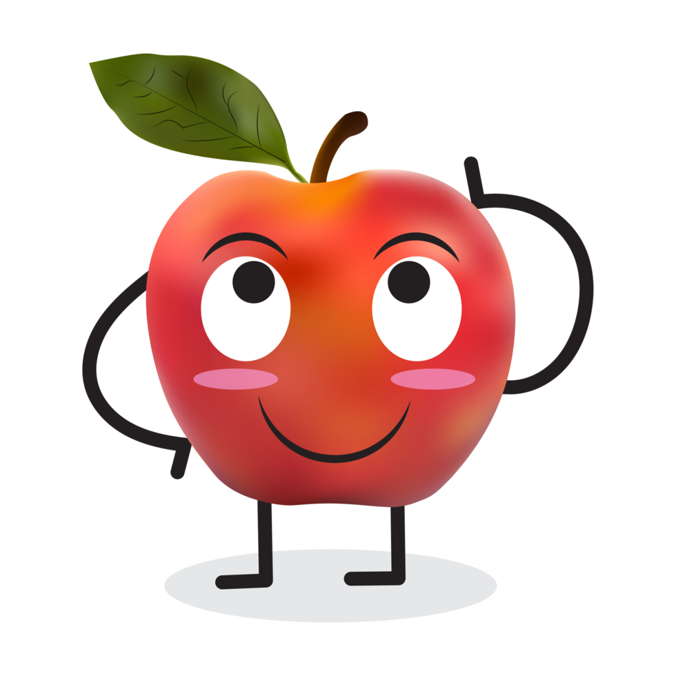 Apple Cartoon Character. png