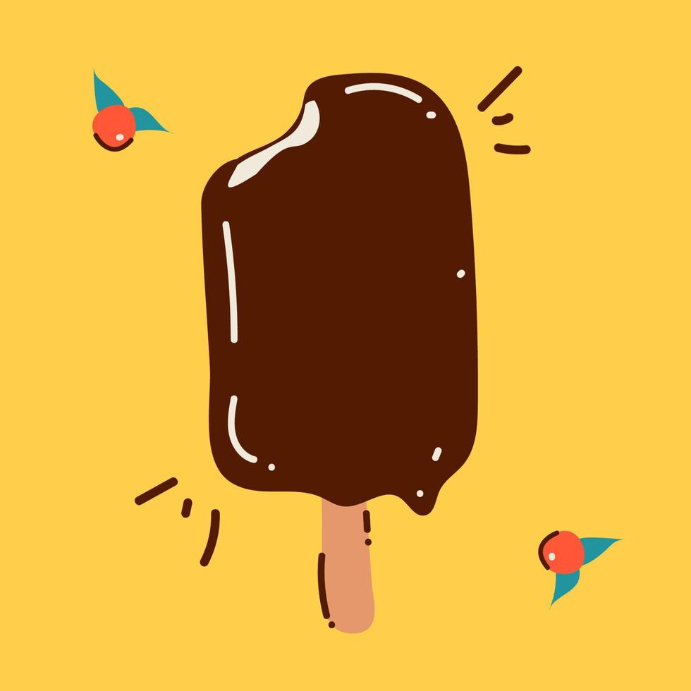 ilustración dibujada a mano de paletas de helado en un estilo de garabato vector