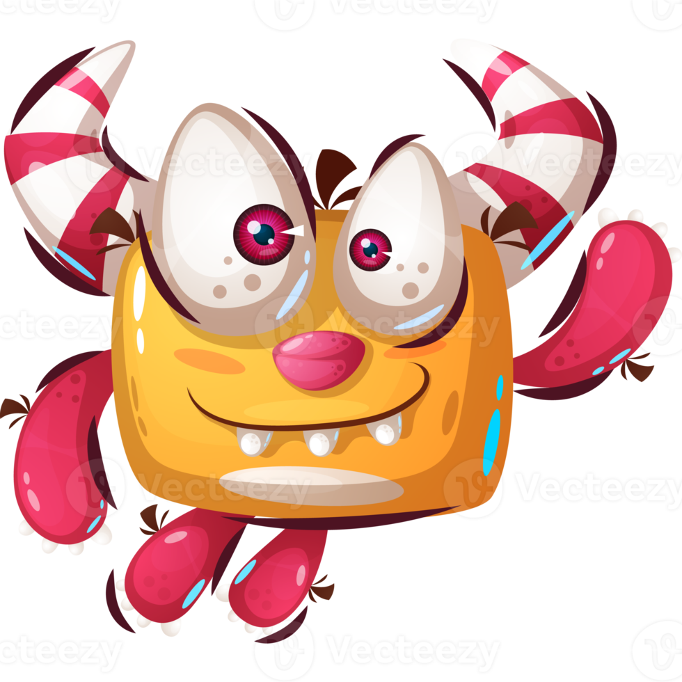 niedliches halloween-monster der zeichentrickfigur png