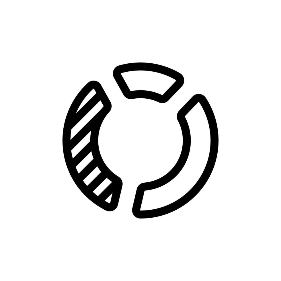 dividing the chart icon vector. Isolated contour symbol illustration vector