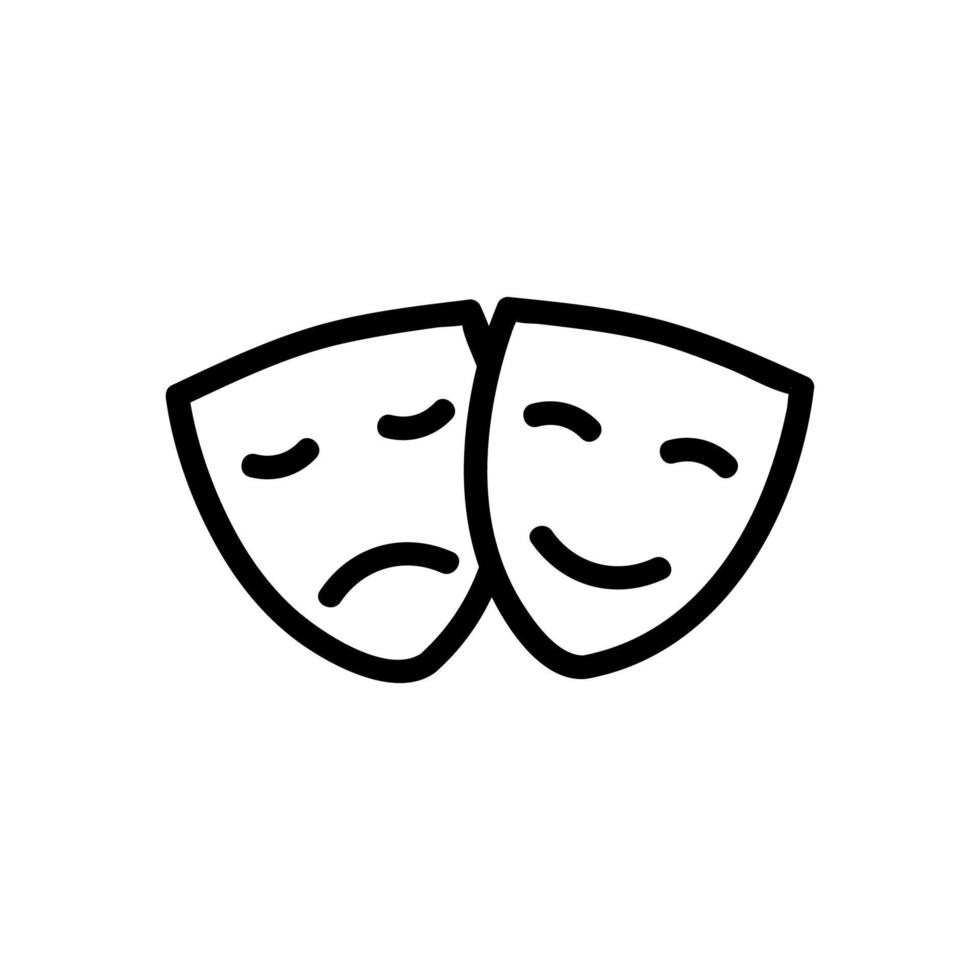 vector de icono de teatro de máscaras. ilustración de símbolo de contorno aislado