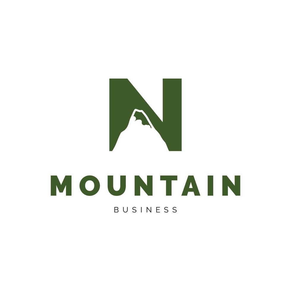 Initial letter N mountain icon logo design inspiration vector