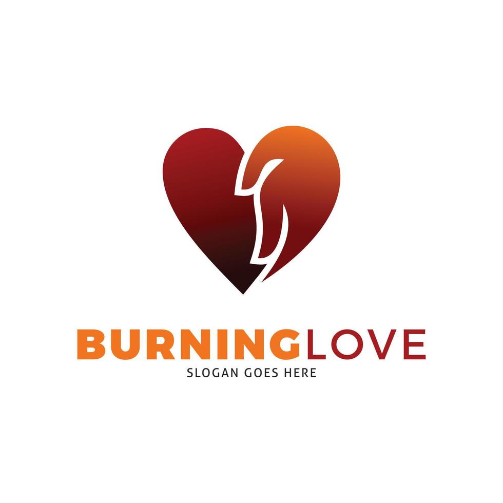 Burning Love Icon Vector Logo Template Illustration Design