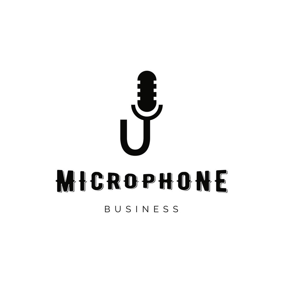 Initial letter U microphone icon logo design inspiration vector