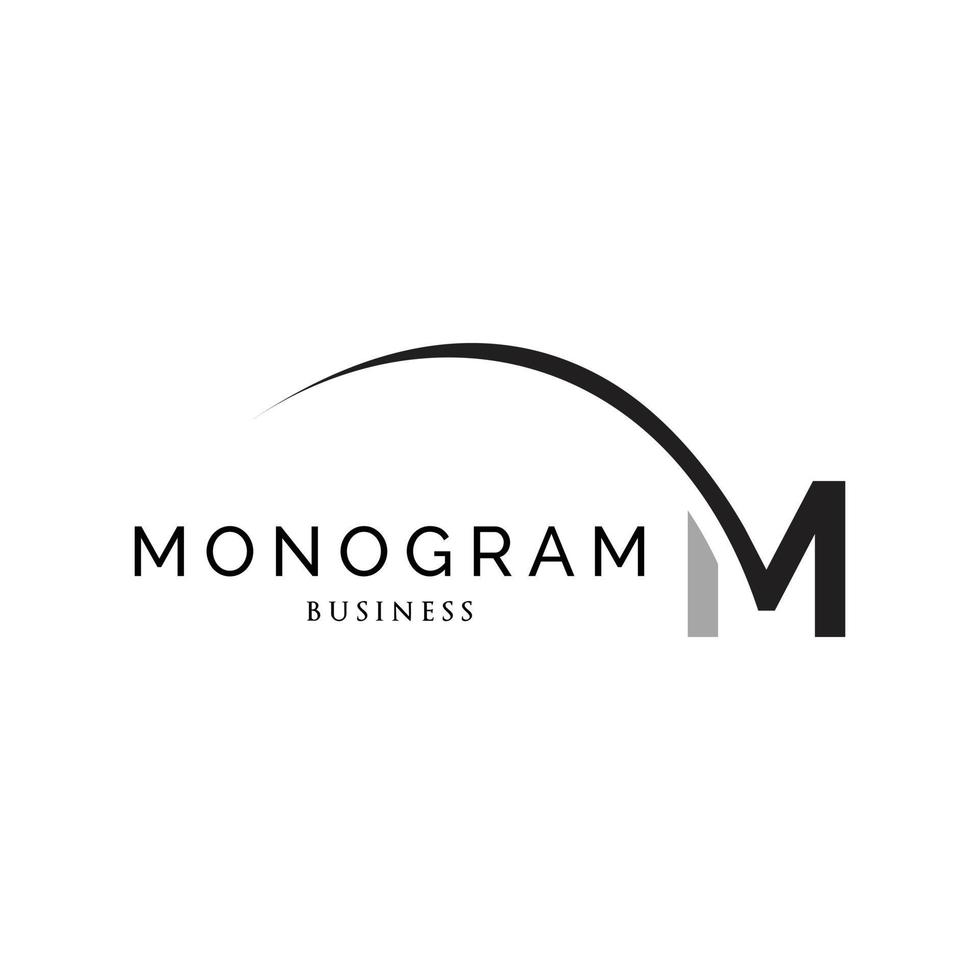 letra inicial m swoosh monograma inspiración para el diseño del logotipo vector