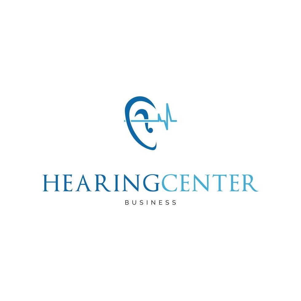 inspiración para el diseño del logotipo del icono del centro de audición vector