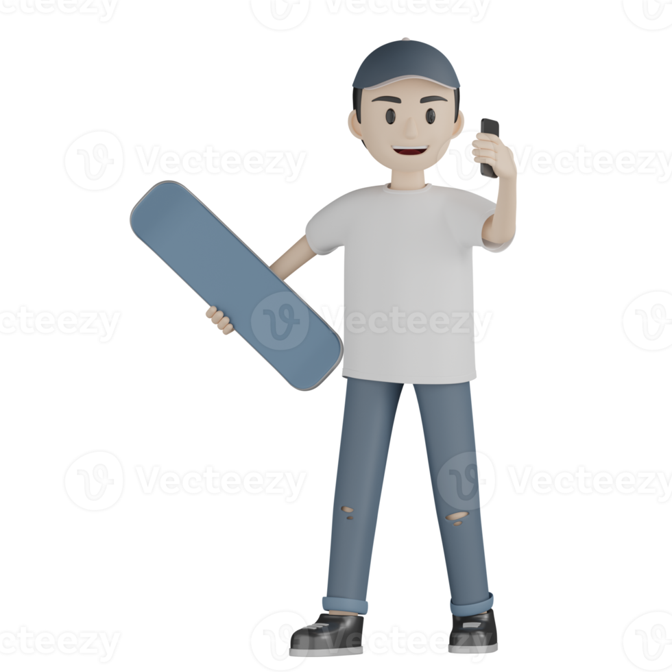 3d Isolated Skater in action png