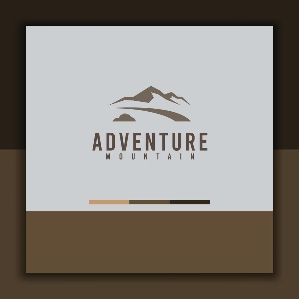 Adventure logo design template with a mountain icon, suitable for use as the identity of the mountaineering community vector