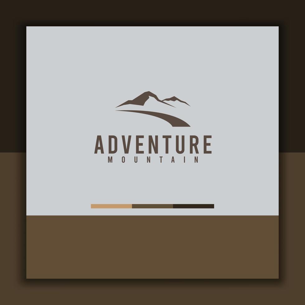 Adventure logo design template with a mountain icon, suitable for use as the identity of the mountaineering community vector