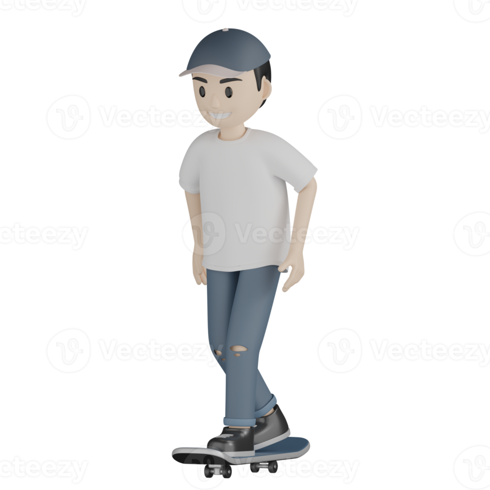 3d Isolated Skater in action png
