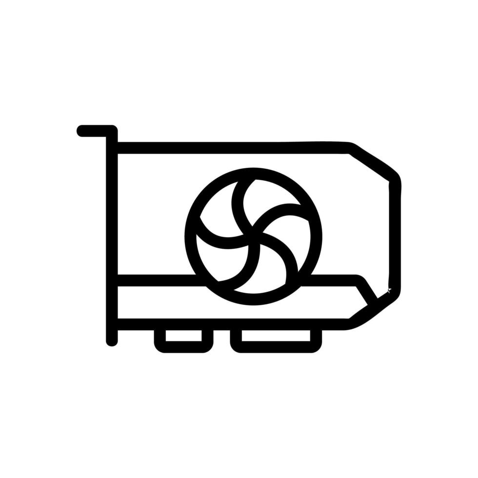 mining video card icon vector outline illustration