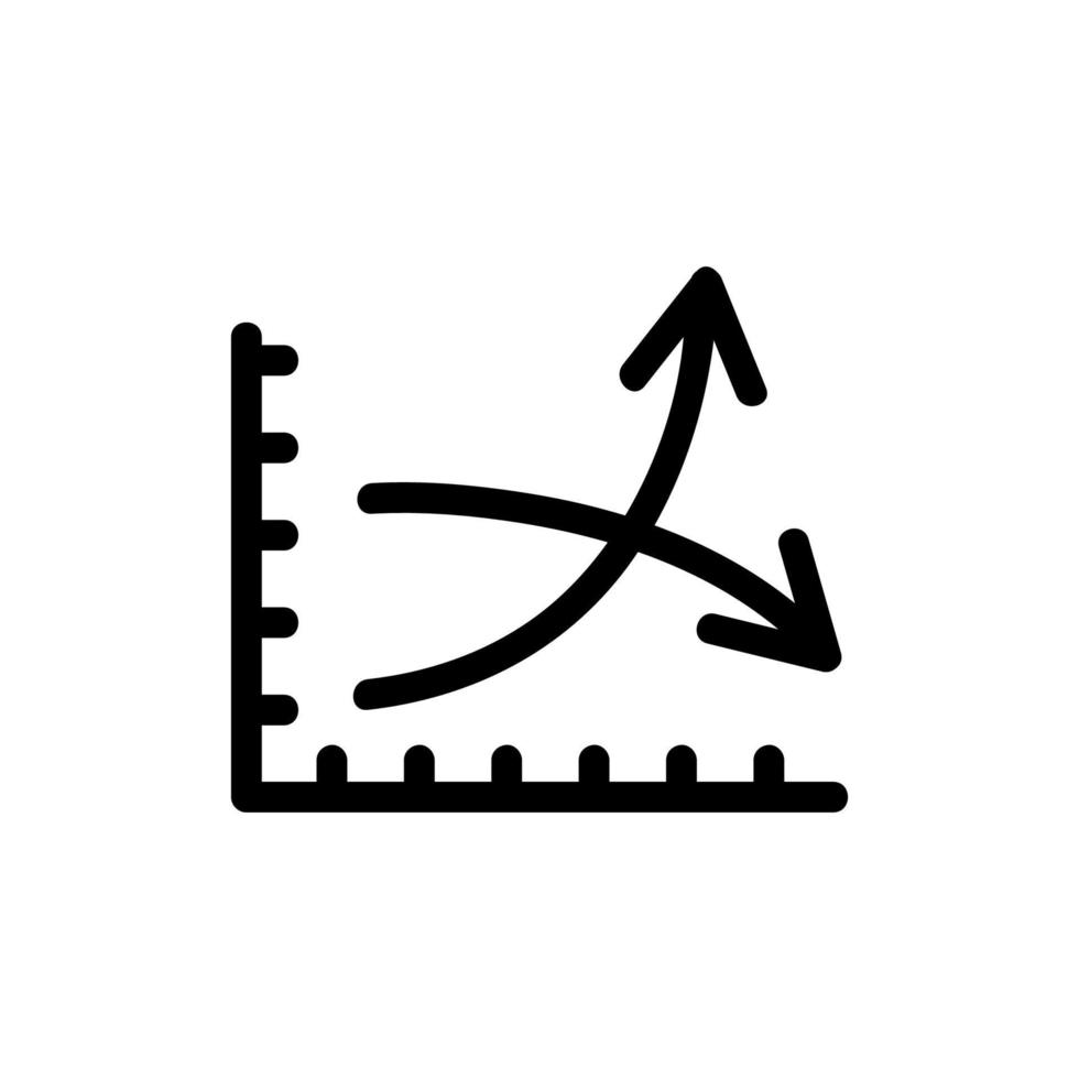 chart of the growth and fall of the icon vector. Isolated contour symbol illustration vector