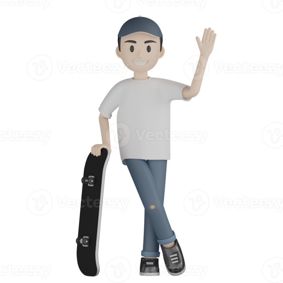 3d Isolated Skater in action png