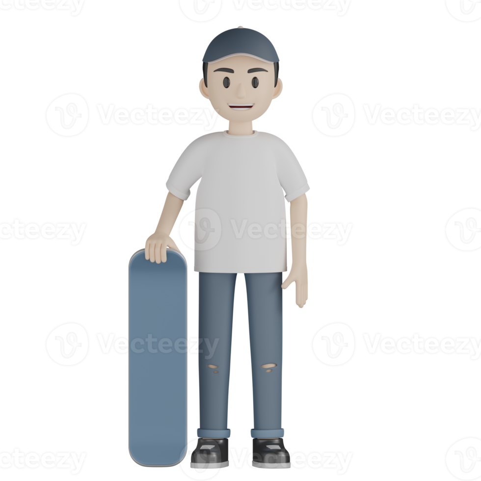 3d Isolated Skater in action png