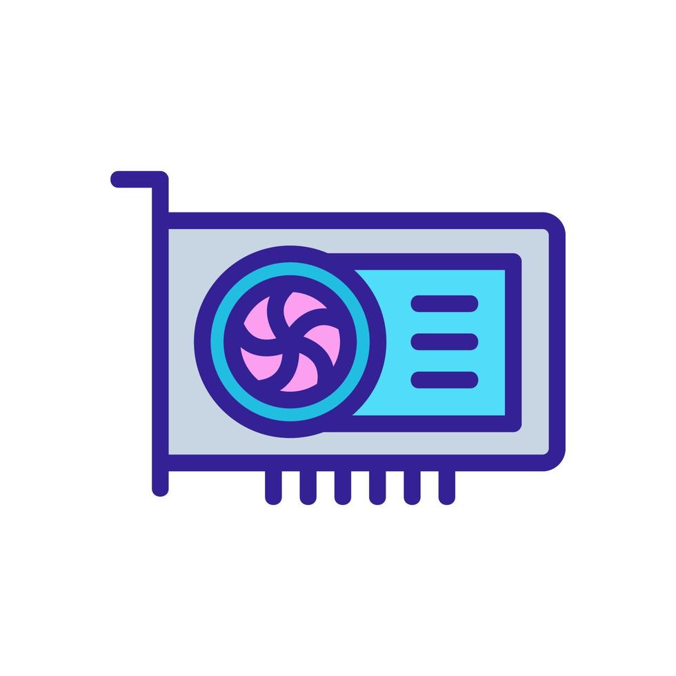 video card icon vector outline illustration