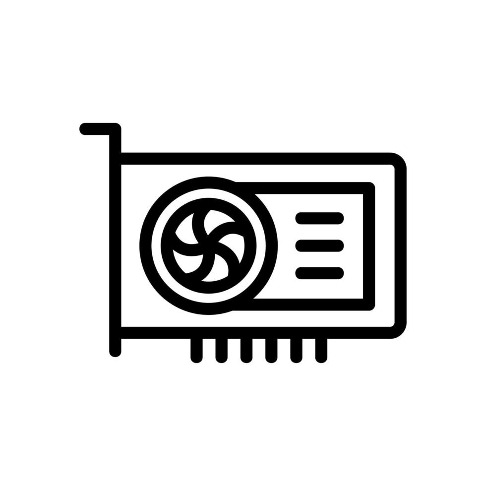 ilustración de contorno de vector de icono de tarjeta de video