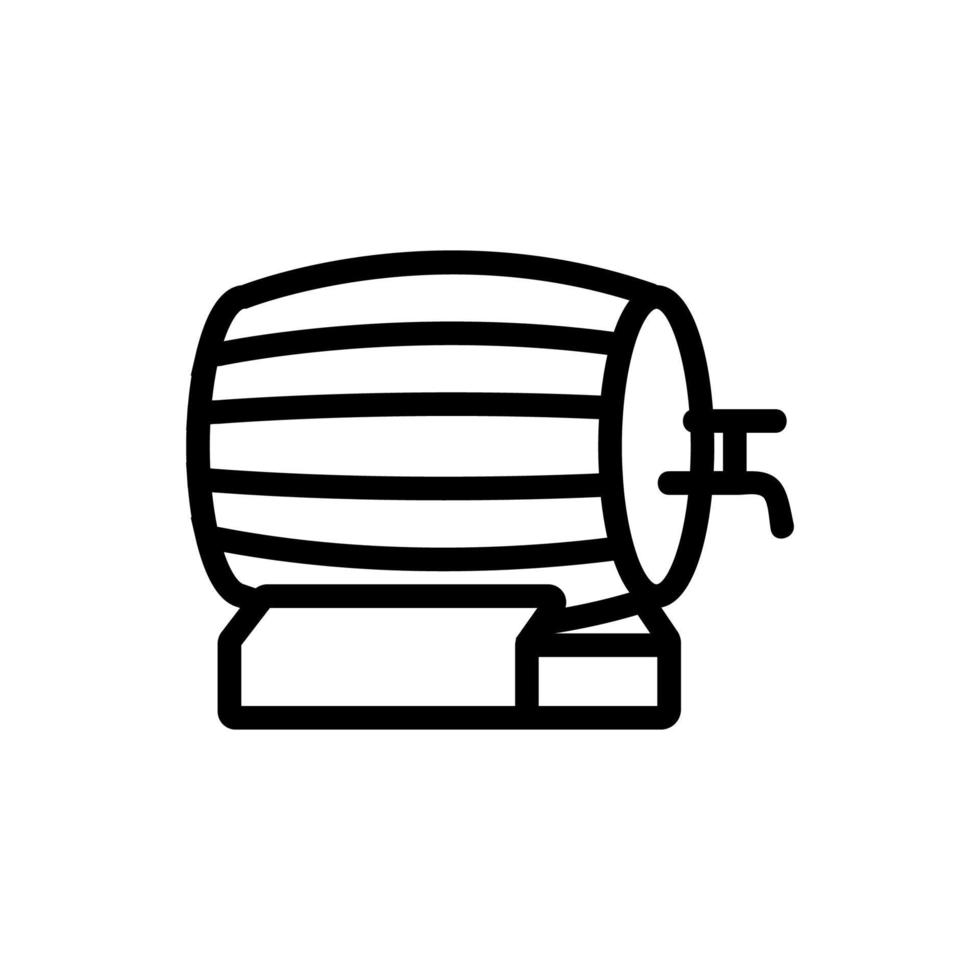 wine barrel icon vector. Isolated contour symbol illustration vector