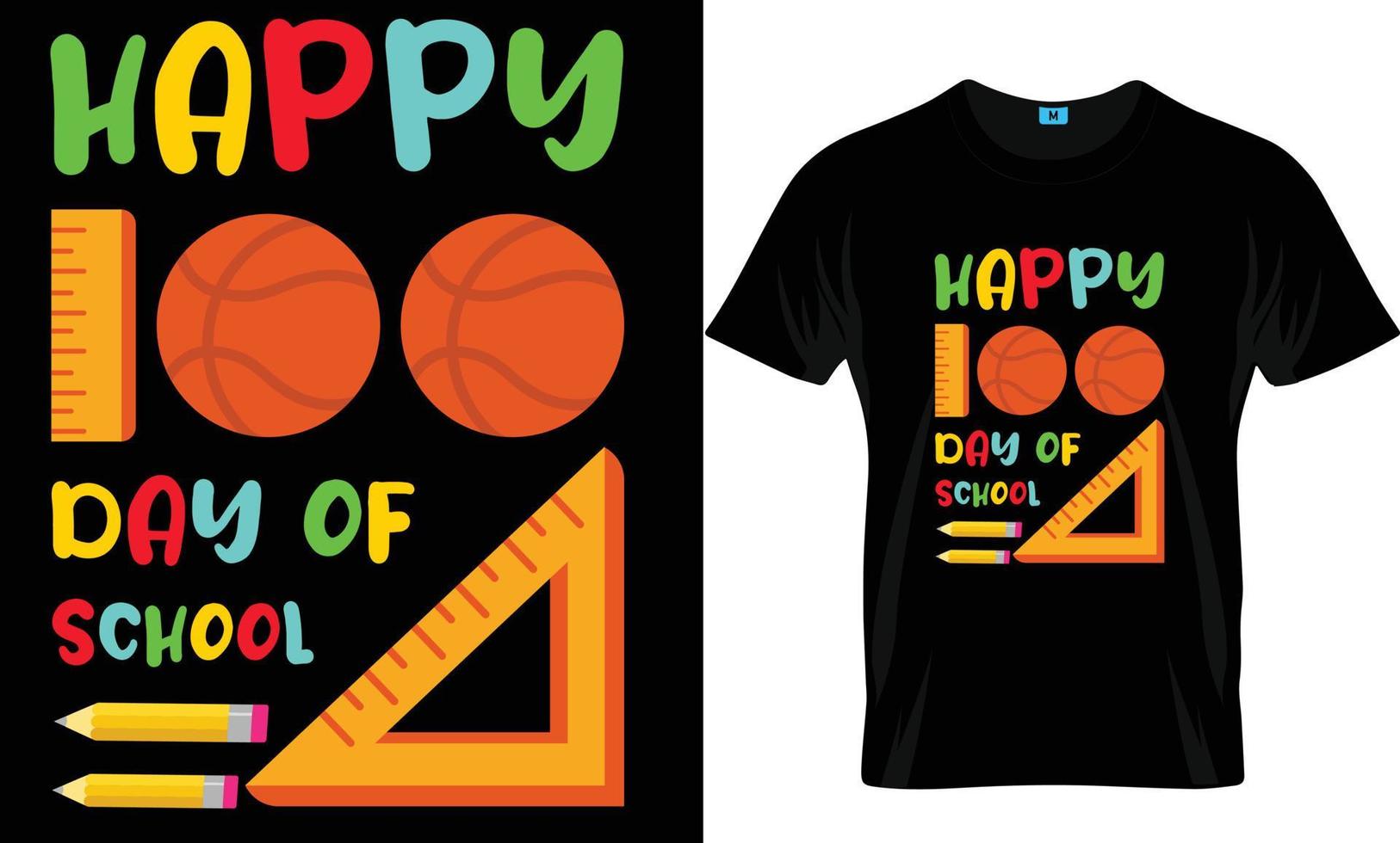 100 Day Of School T-shirt Design vector