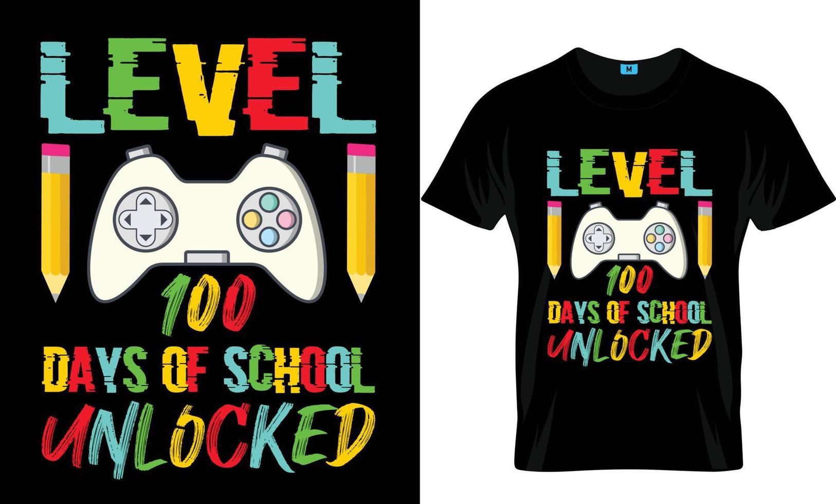 100 Day Of School T-shirt Design vector