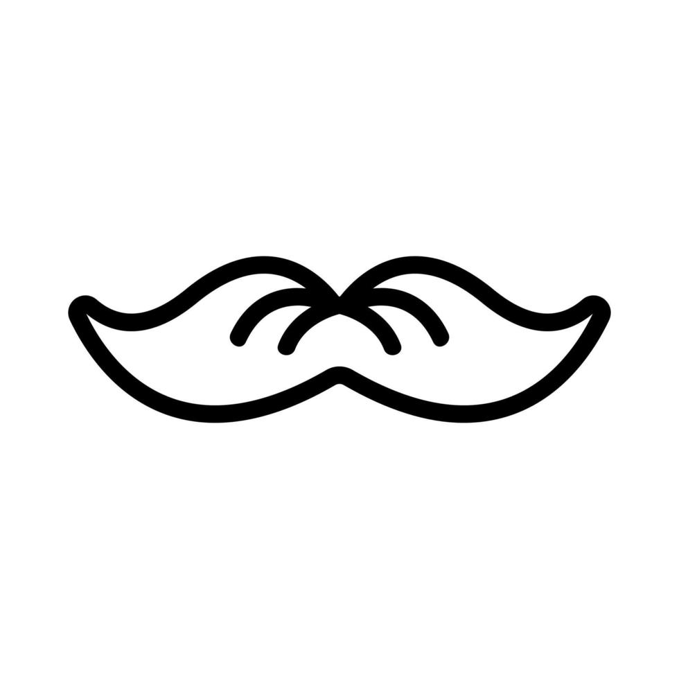 vector de icono de bigote. ilustración de símbolo de contorno aislado