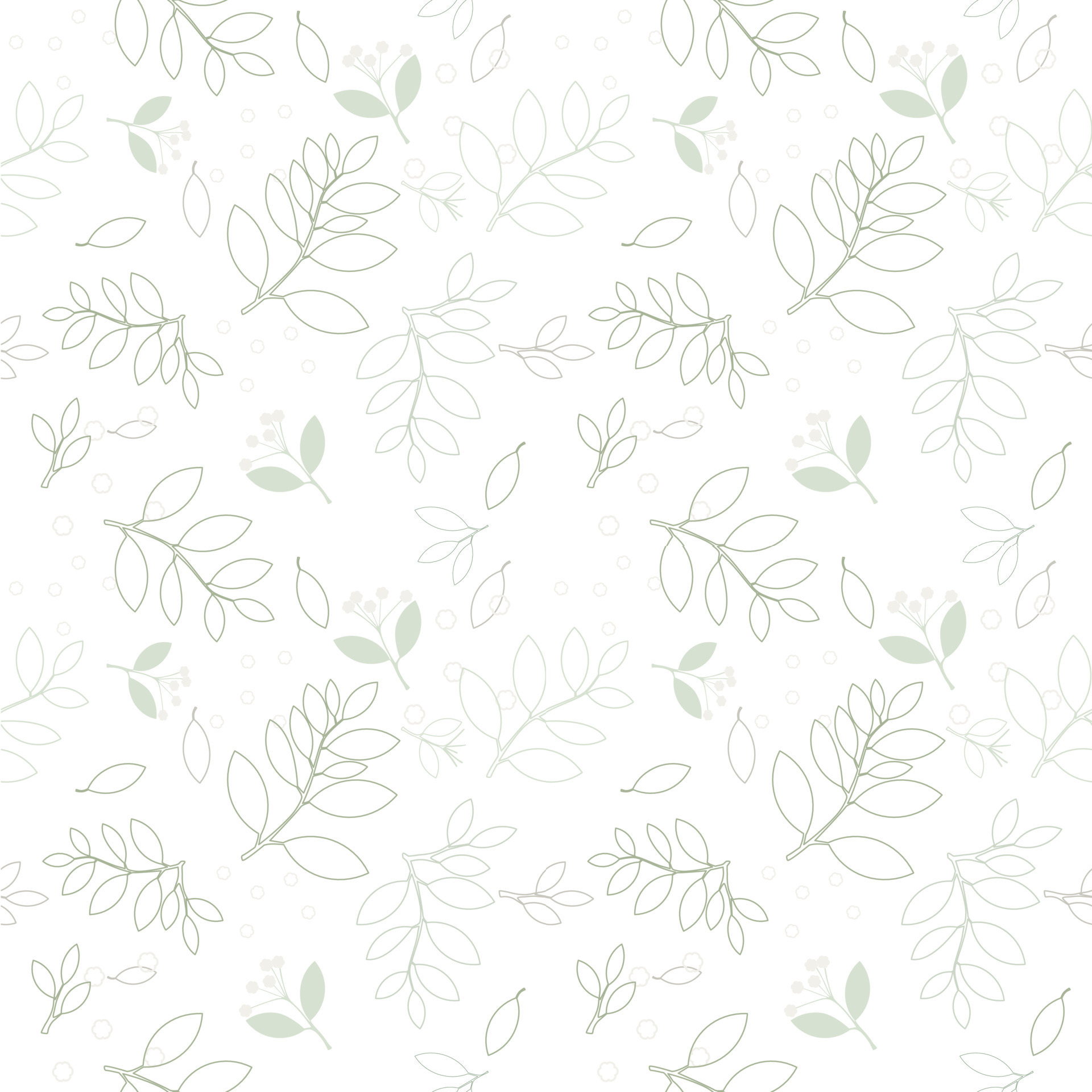 Seamless pattern of green leaves on white background 9933192 Vector Art ...