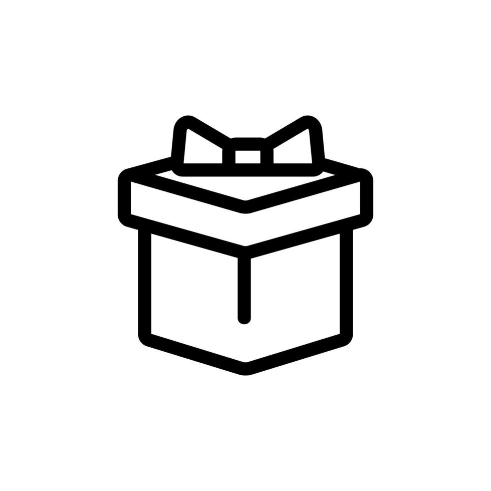 vector de icono de regalo de cumpleaños. ilustración de símbolo de contorno aislado