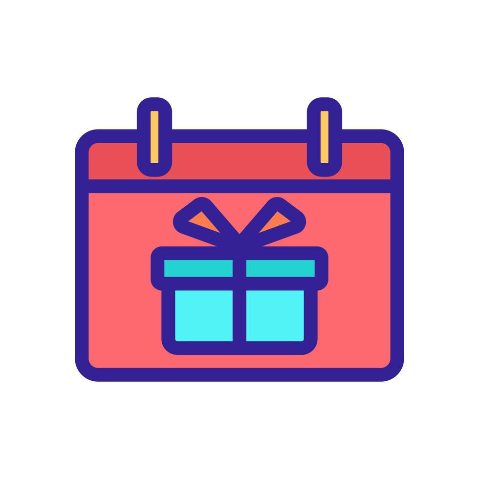 calendar and gift icon vector. Isolated contour symbol illustration vector