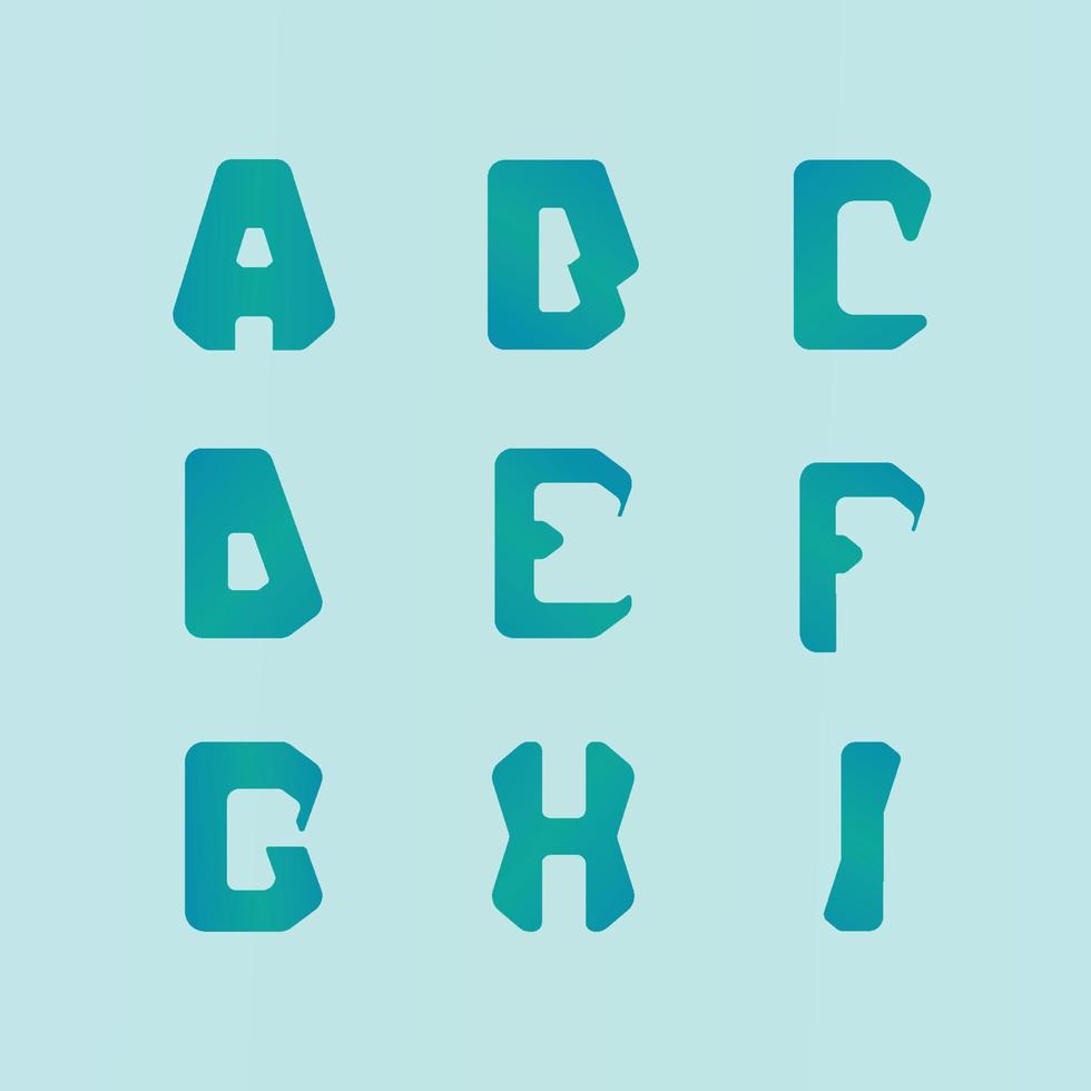 Alphabet Letter A to I vector