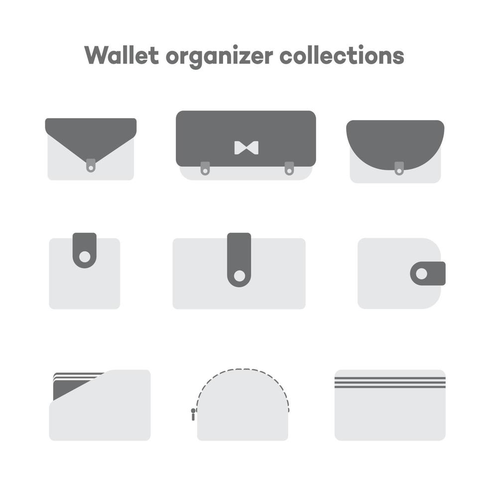 Flat Wallet Organizer Collections vector