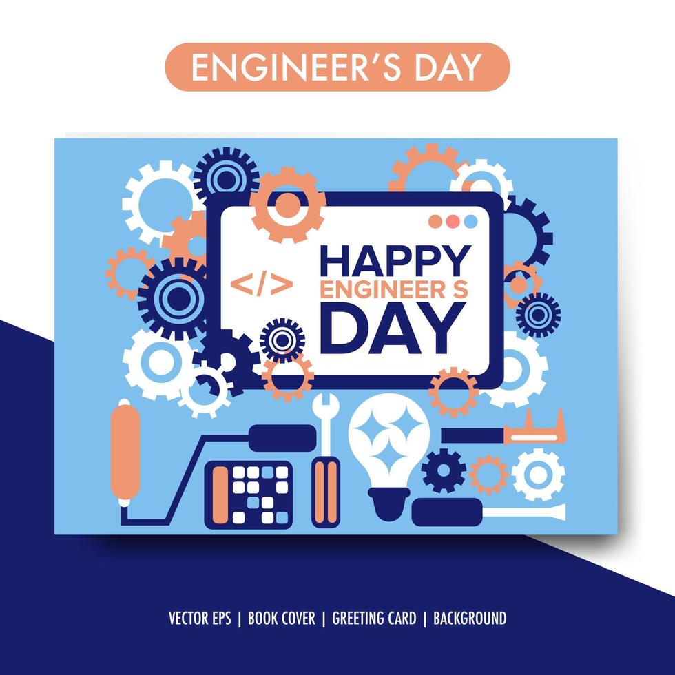 Happy engineer's day poster background vector