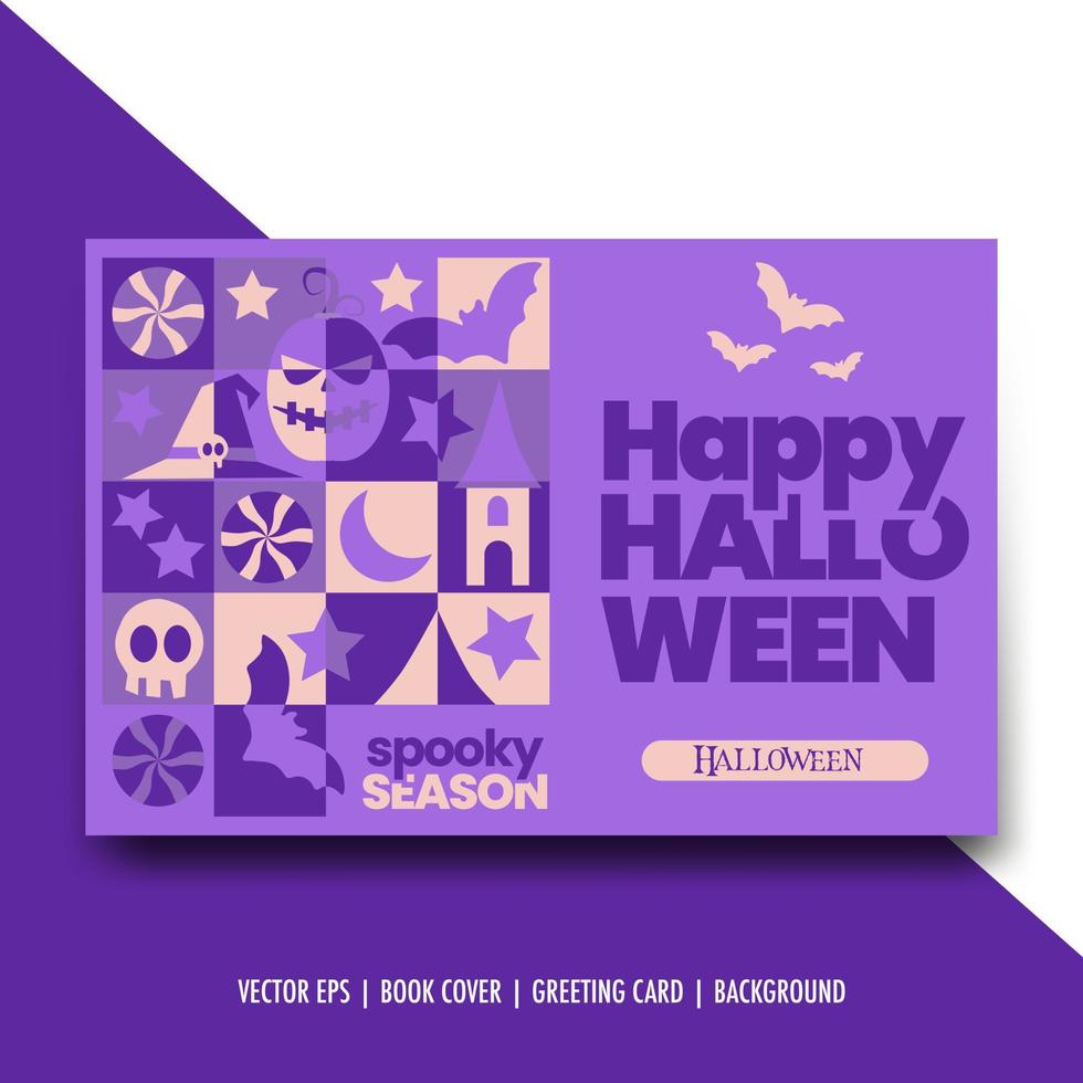 Simple modern halloween invitation card isolated vector